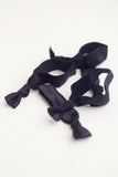 Black- elastic ribbon hair ties- bracelets too